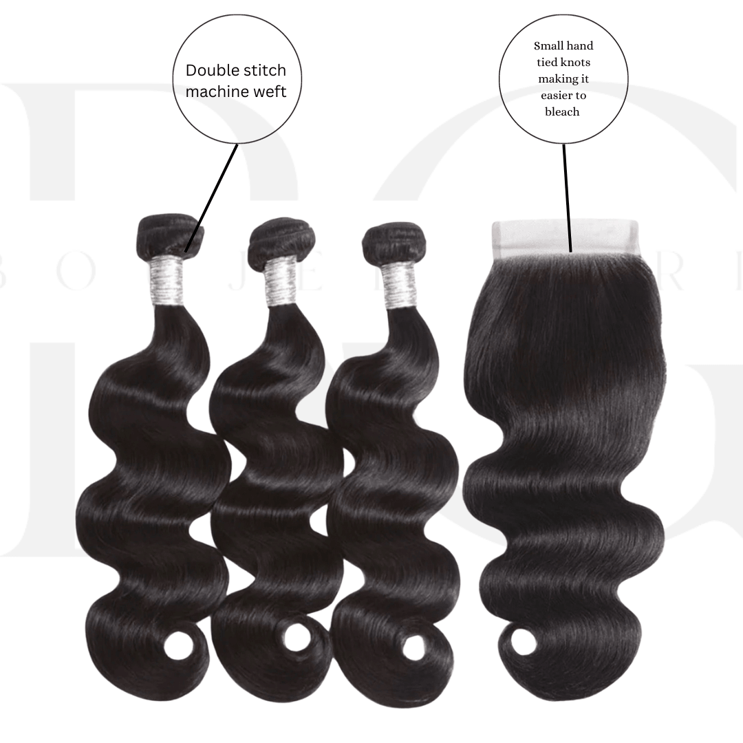 HD lace 4x4 Virgin hair Straight & Body wave Bundle Deal