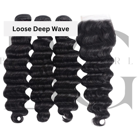 3 bundle deal Loose Deep + 4x4 Hd lace clsoure