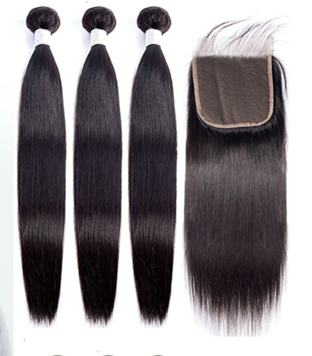 HD lace 4x4 Virgin hair Straight & Body wave Bundle Deal